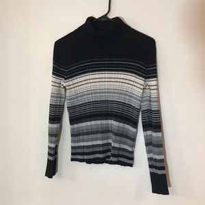90s Liz Claiborne Soft Striped Turtleneck Sweater